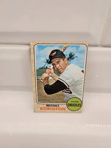 1968 Topps Brooks Robinson trading card displayed in a collectible baseball card product