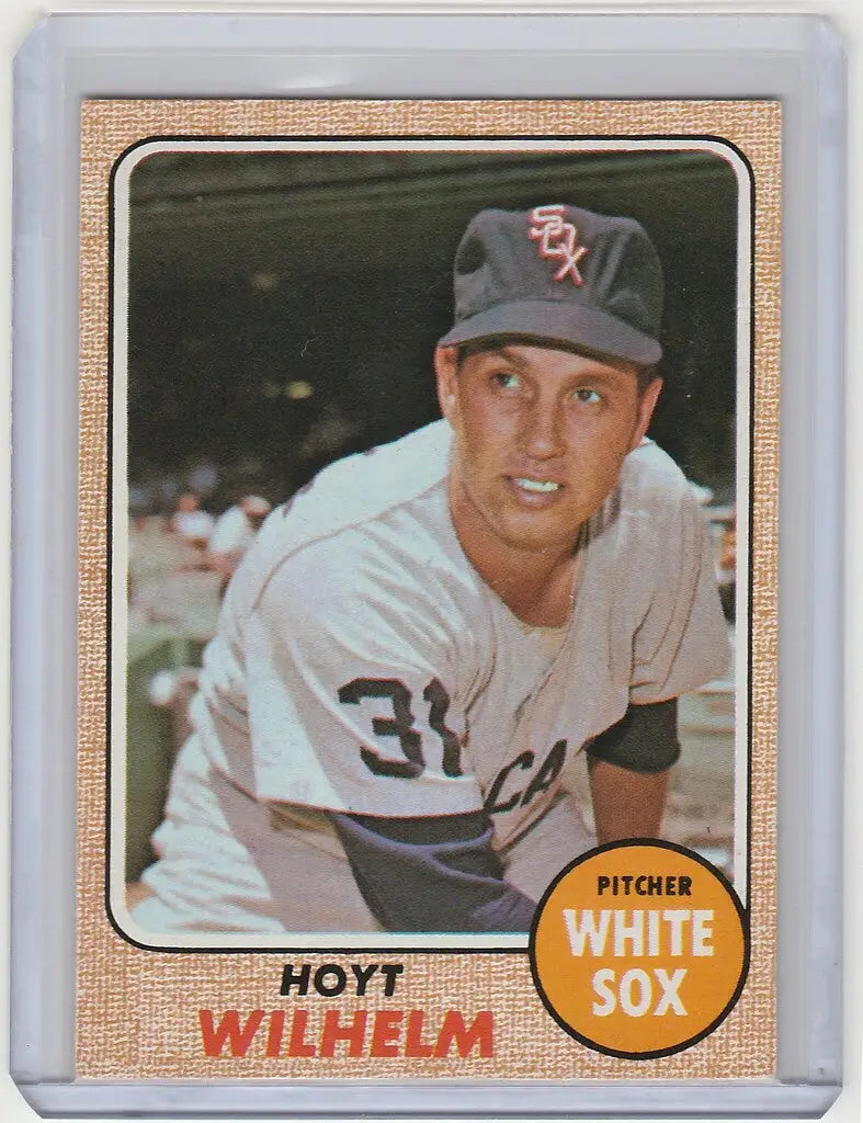 Vintage 1968 Topps Hoyt Wilhelm Chicago White Sox baseball card featuring pitcher #31