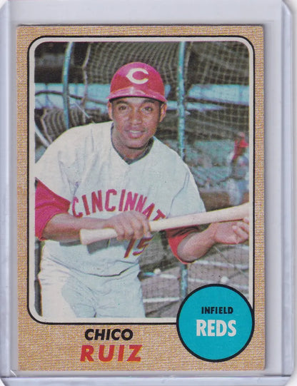 1968 Topps Baseball card of Chico Ruiz, Cincinnati Reds player and collector’s item