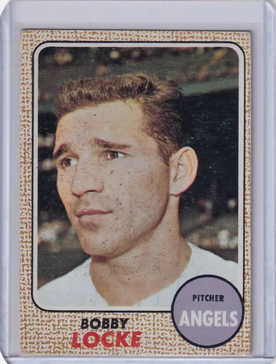 Vintage Topps Baseball card of Bobby Locke from the California Angels team