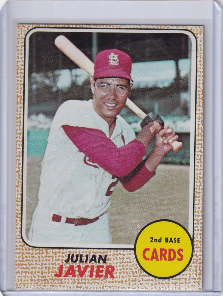 Vintage Topps Baseball card of Julian Javier from the St. Louis Cardinals