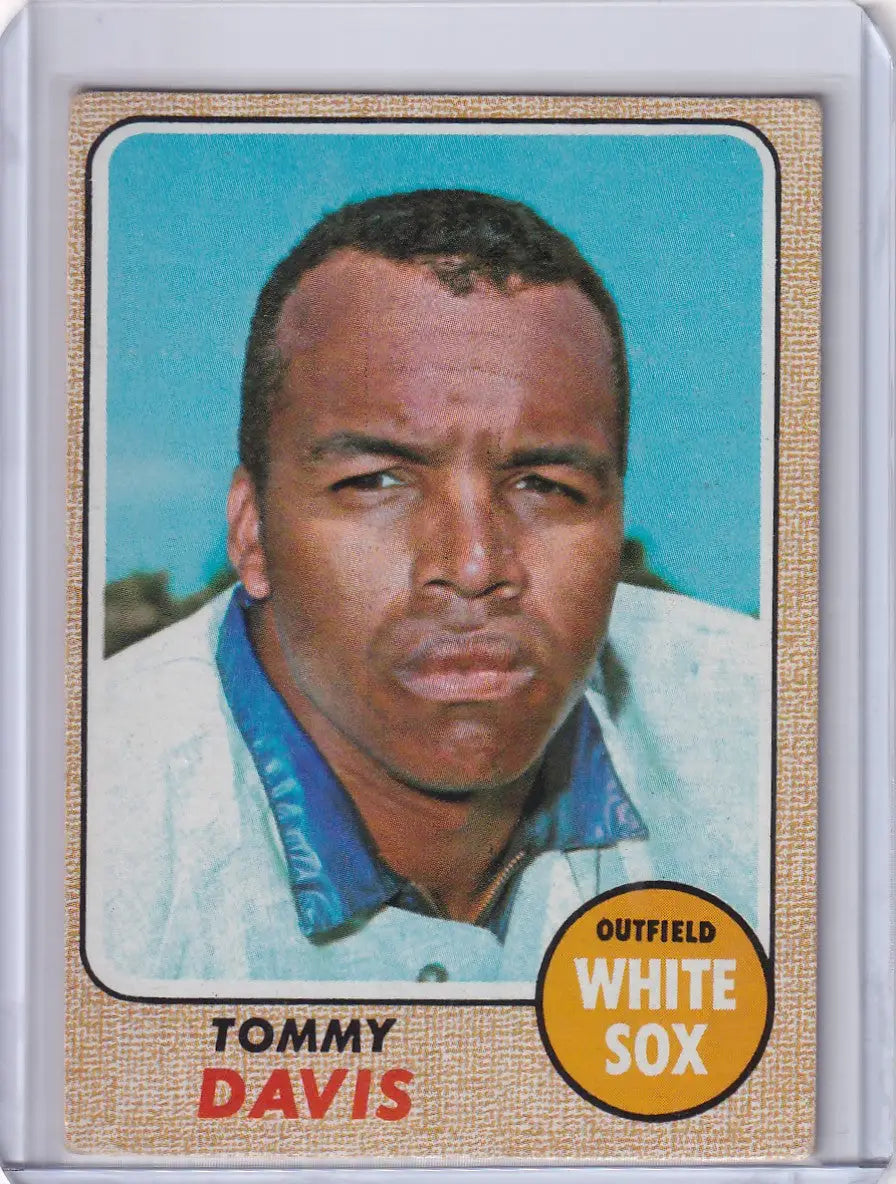 1968 Topps Baseball card of Tommy Davis, Chicago White Sox player
