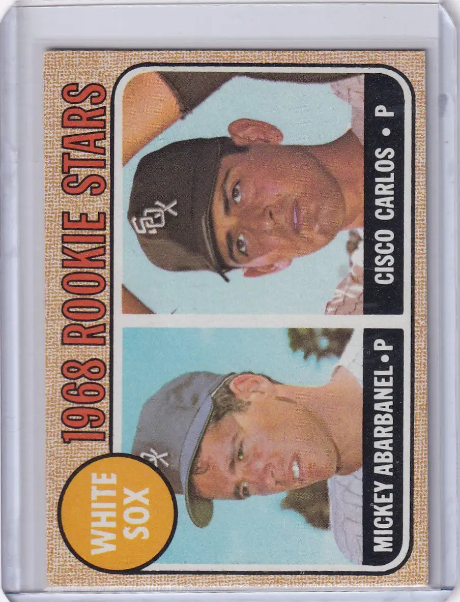Vintage Baseball Card of White Sox Rookies Mickey Abarbanel and Cisco Carlos Topps Baseball