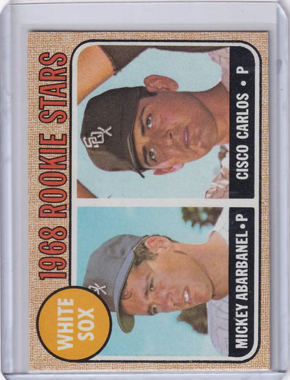 Vintage Baseball Card of White Sox Rookies Mickey Abarbanel and Cisco Carlos Topps Baseball