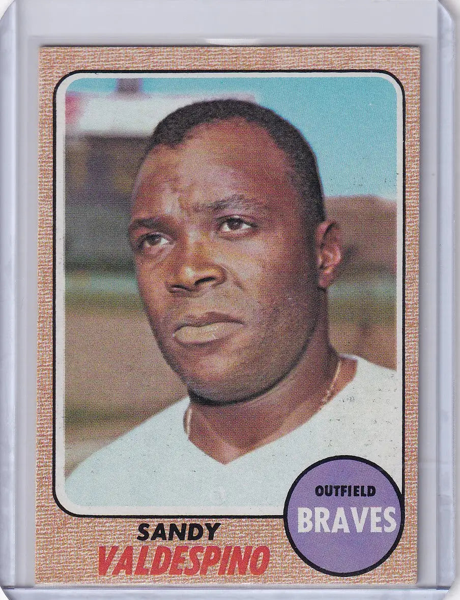 1968 Topps Baseball card of Sandy Valdespino from the Atlanta Braves team