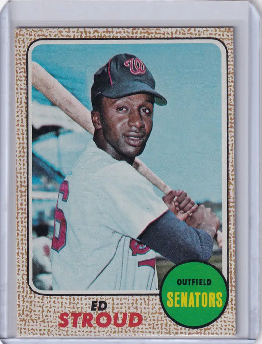 Baseball card of Ed Stroud in Washington Senators uniform from Topps Baseball series
