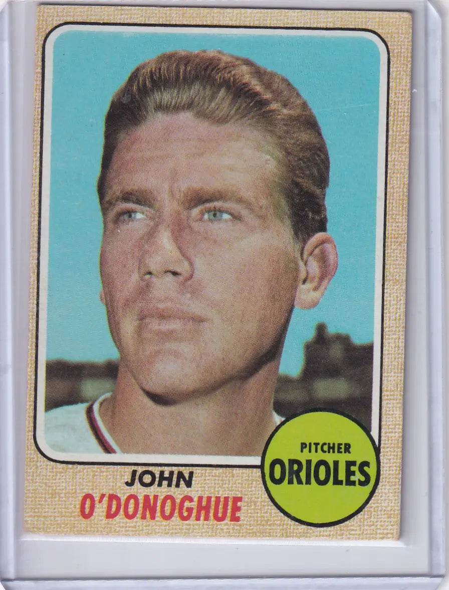 Baseball card of John O’Donoghue - Baltimore Orioles from 1968 Topps Baseball
