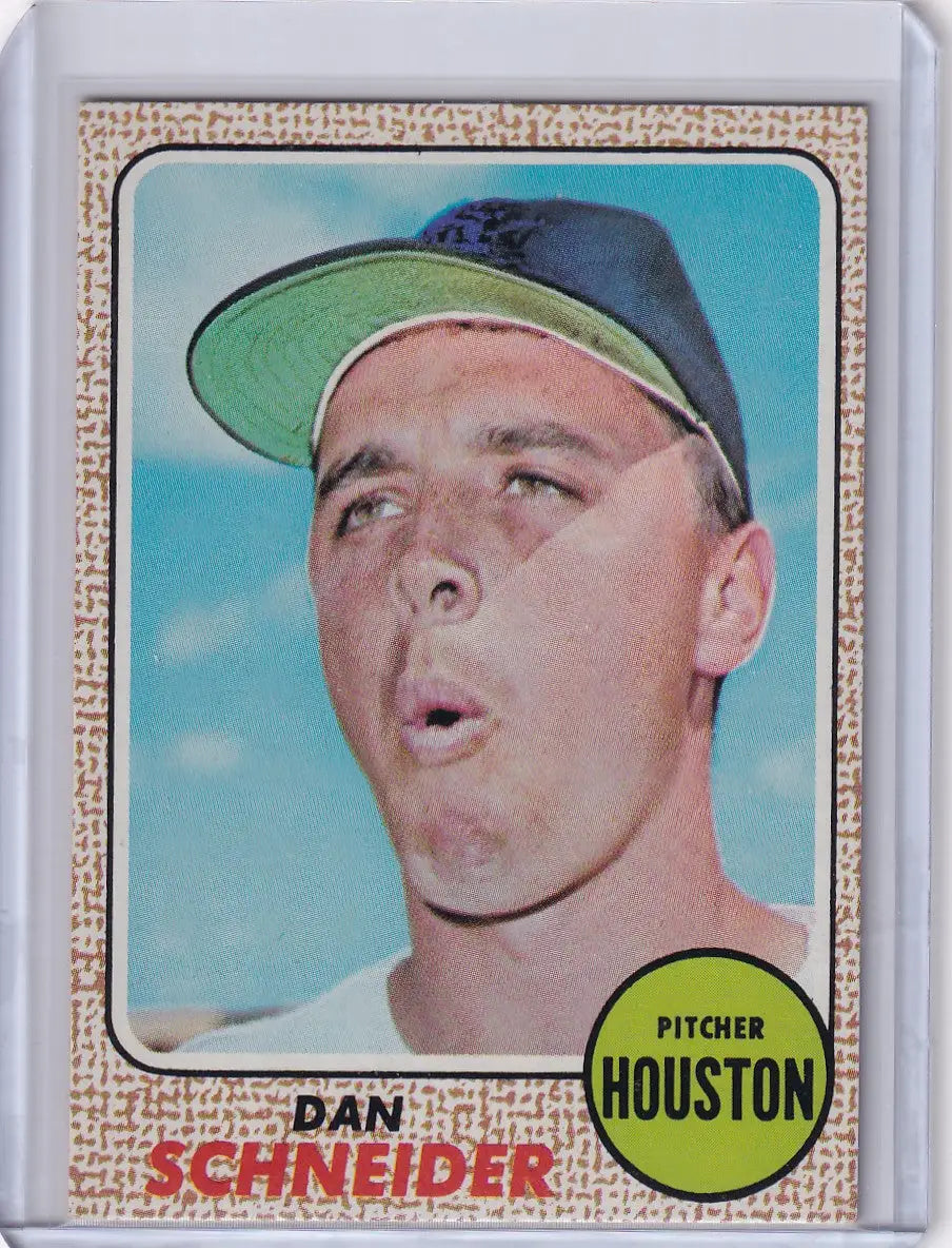 Baseball card of Dan Schneider, pitcher for Houston Astros, 1968 Topps Baseball #57