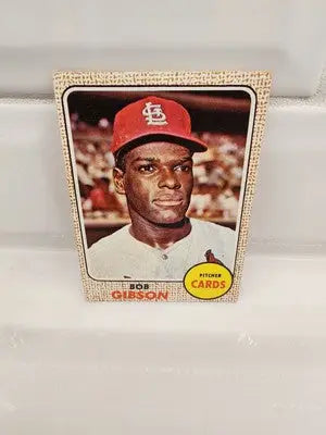 1968 Topps Bob Gibson baseball card front view in excellent condition showing iconic player