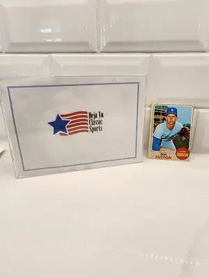 Baseball card featuring Don Sutton and Deja Vu Classic Sports card from 1968 Topps Don Sutton series
