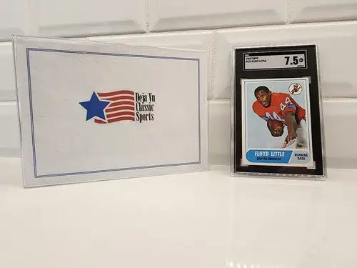 Graded Floyd Little football card from 1968 Topps, Denver Broncos, low pop PSA 7.5