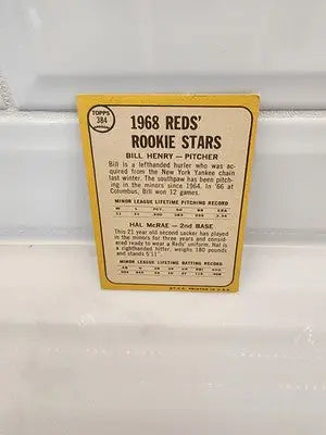 Vintage baseball card of 1968 Topps Rookie Stars Hal McRae and Bill Henry