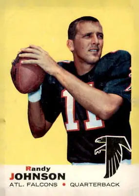 Vintage football card of Randy Johnson from 1969 Topps, Atlanta Falcons collectible