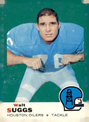Vintage football card featuring Walt Suggs from the Houston Oilers 1969 Topps series