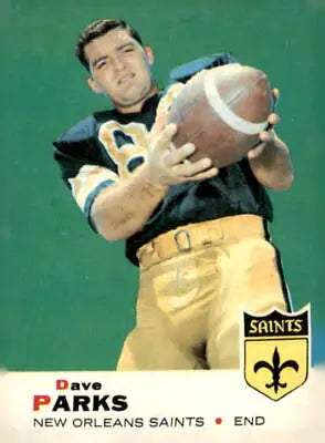 Vintage football card featuring Dave Parks from the Orleans Saints, 1969 Topps #127