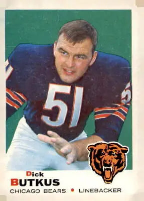 1969 Topps Dick Butkus football trading card for Dick Butkus trading collection