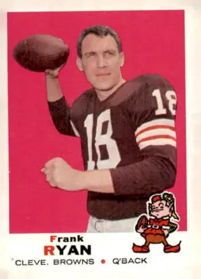 Vintage football card featuring Frank Ryan from 1969 Topps #140 collection