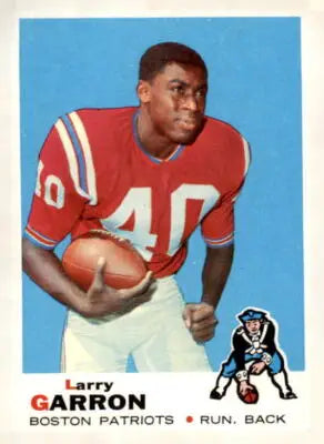 Vintage 1969 Topps Larry Garron football card featuring Larry Garron football memorabilia