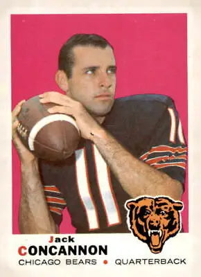 Vintage 1969 Topps Jack Concannon trading card featuring Jack Concannon football player