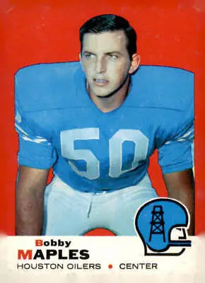 Vintage Bobby Maples football card from 1969 Topps #19 showcasing Maples football card