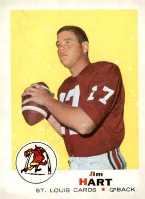 Vintage Jim Hart football card from 1969 Topps #200 featuring Jim Hart of the Louis Cardinals