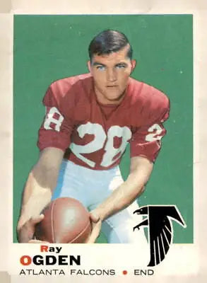 1969 Topps Ray Ogden football card showcasing Ray Ogden in a collectible football card