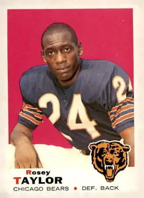 Rosey Taylor Chicago Bears football card 1969 Topps #208 showcasing Rosey Taylor football card