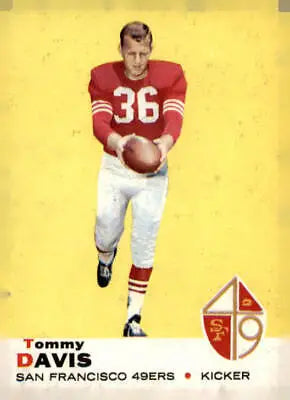 Tommy Davis football card from 1969 Topps #22 featuring San Francisco 49ers player