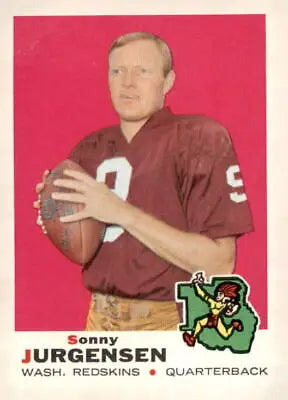 Vintage 1969 Topps Sonny Jurgensen football card VG-EX Jurgensen football card
