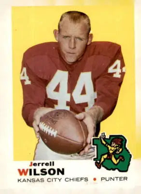 Football player card of Jerrel Wilson from 1969 Topps #252, ideal for Jerrel Wilson trading and Wilson trading cards