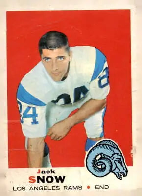 Vintage Jack Snow football card 1969 Topps #256 Los Angeles Rams player memorabilia