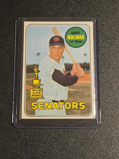Vintage Topps Gary Holman baseball card in protective sleeve 1969 Topps #361