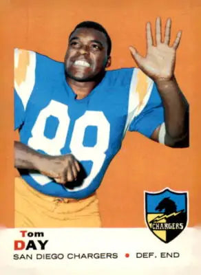 Vintage 1969 Topps Tom Day trading card showcasing sports trading card memorabilia