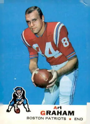 Art Graham Boston Patriots trading card from 1969 Topps #39 display