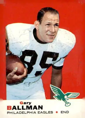 Vintage football card of Gary Ballman from the Philadelphia Eagles 1969 Topps #41
