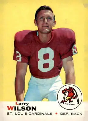 Vintage football card of Larry Wilson from the 1969 Topps Louis Cardinals collection