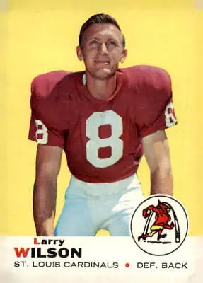 Vintage 1969 Topps Larry Wilson trading card showcasing classic NFL memorabilia