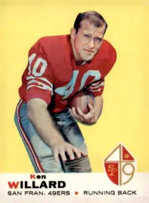 Football player card featuring Ken Willard from 1969 Topps #66 sports trading collection