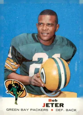 1969 Topps Bob Jeter football card featuring Green Bay Packers star player