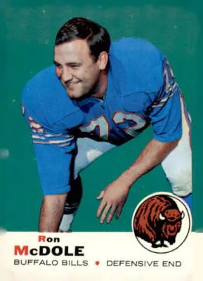 Vintage Ron McDole Buffalo Bills trading card from 1969 Topps #78