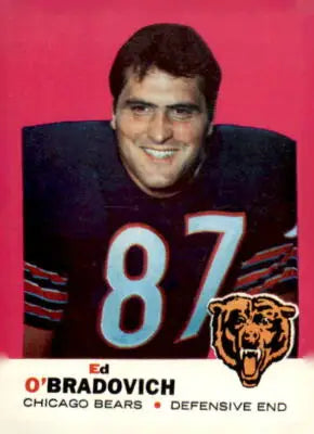 Vintage Ed OBradovich football card featuring Chicago Bears from 1969 Topps #95