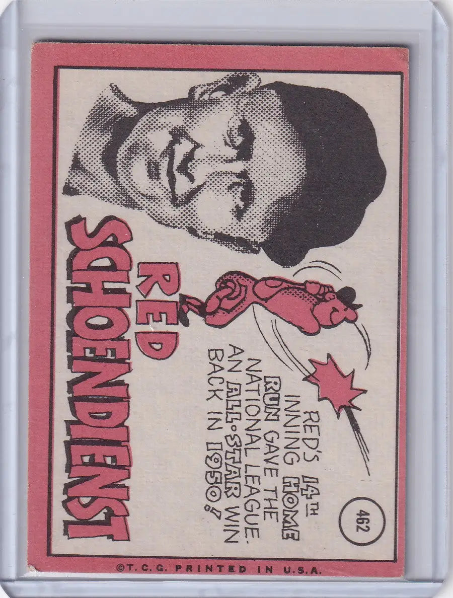 Vintage Topps Baseball trading card of Red Schoendienst from the St. Louis Cardinals