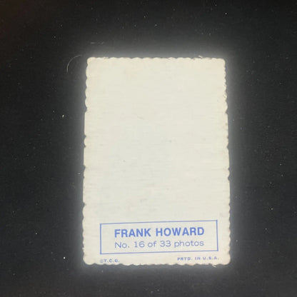 Vintage Frank Howard photo card from 1969 Topps Deckle Edge series #16