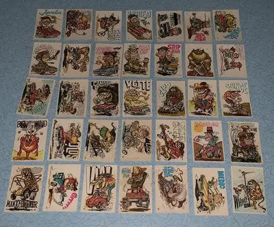 Collection of Donruss Odder Odd Rods trading cards from the 1970 Odder Odd Rods set