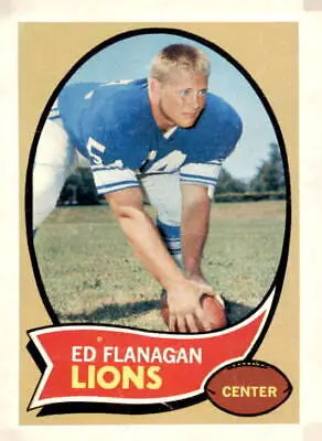 Vintage football card of Ed Flanagan rookie for Detroit Lions from 1970 Topps