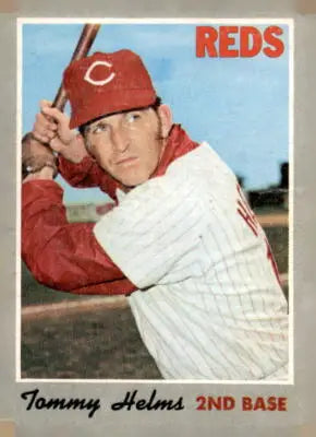 1970 Topps #159 Tommy Helms Cincinnati Reds baseball card displayed in product image