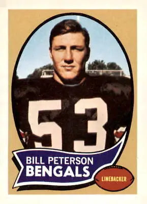 Vintage 1970 Topps Bill Peterson trading card showcased as a Peterson trading card