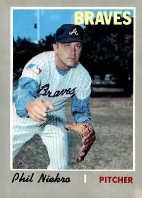 1970 Topps Phil Niekro baseball card featuring Phil Niekro pitcher portrait