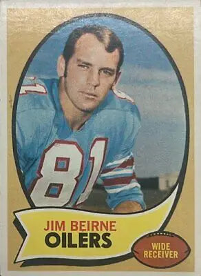 Vintage Jim Beirne Oilers football card from 1970 Topps #19 showcasing Jim Beirne