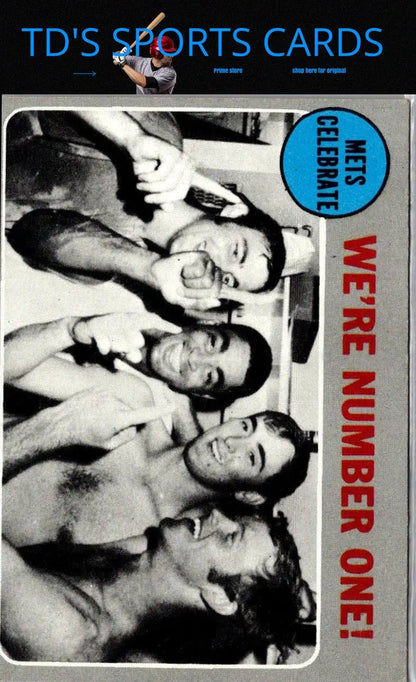 Vintage Mets Celebrate trading card from the 1970 Topps baseball cards series